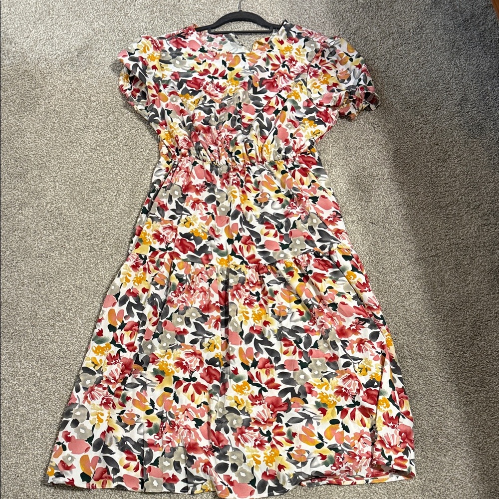 Floral Multicolor Women's Dress